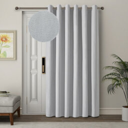 Ameha Silver Linen 100%blackout Curtain Singal Panel 66X84'-Thermal Energy Efficient Light Blocking Door Curtain For Bedroom Living Room