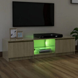 Berkfield Tv Cabinet With Led Lights Sonoma Oak 140X40X35.5 Cm - thumbnail 8