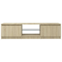 Berkfield Tv Cabinet With Led Lights Sonoma Oak 140X40X35.5 Cm - thumbnail 5
