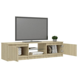 Berkfield Tv Cabinet With Led Lights Sonoma Oak 140X40X35.5 Cm - thumbnail 7