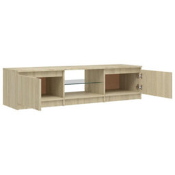 Berkfield Tv Cabinet With Led Lights Sonoma Oak 140X40X35.5 Cm - thumbnail 4