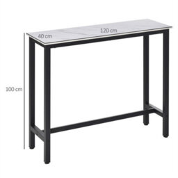 Bar Table Coffee Table With Adjustable Footpads For Breakfast Dining - thumbnail 2