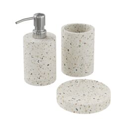 GoodHome Elland Matt Beige Terrazzo Effect Concrete & Polyresin Freestanding Soap Dispenser - thumbnail 2