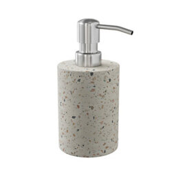 GoodHome Elland Matt Beige Terrazzo Effect Concrete & Polyresin Freestanding Soap Dispenser
