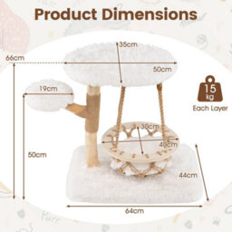 Cute Solid Wood Cat Tree Natural Branch Modern Kitten Tower - thumbnail 2