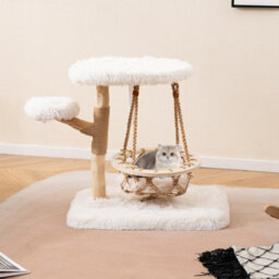 Cute Solid Wood Cat Tree Natural Branch Modern Kitten Tower - thumbnail 6