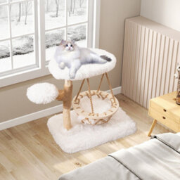 Cute Solid Wood Cat Tree Natural Branch Modern Kitten Tower - thumbnail 3