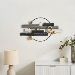 Wyld And Coco Multicolour Iron Wall Decor - 3D Sculptural Metal Wall Accent, Dual Orientation, W79 X H43Cm - thumbnail 2