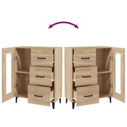 Vidaxl Sideboard Sonoma Oak 69.5X34X90 Cm Engineered Wood - thumbnail 9