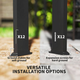 Outsunny 3 X 3(M) Pergola With Retractable Roof & Roller Shade, Dark Grey - thumbnail 7