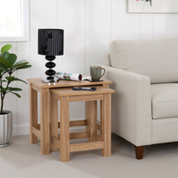 Seconique Tessa Nest Of 2 Tables - Natural Oak