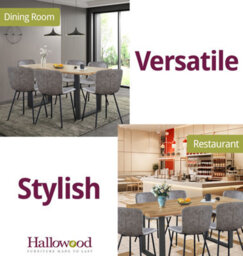 Hallowood Furniture Cullompton Large Dining Table (1.6M) With 6 Taupe Leather Effect Chairs - thumbnail 7