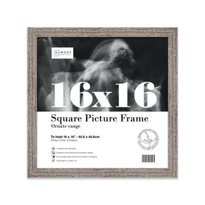 16X16 Walnut Ornate Picture Frame (40.6 X 40.6Cm) Poster, Photo, Artwork, Gallery Wall Or Print - image 1