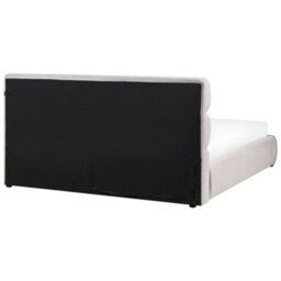 Beliani Ottoman Bed Faux Linen Bonifacio 180 X 200 Cm (Eu Super King) Grey - thumbnail 7