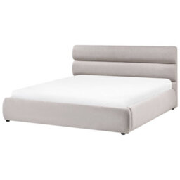 Beliani Ottoman Bed Faux Linen Bonifacio 180 X 200 Cm (Eu Super King) Grey - thumbnail 5