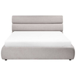 Beliani Ottoman Bed Faux Linen Bonifacio 180 X 200 Cm (Eu Super King) Grey - thumbnail 6
