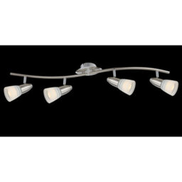 Luminosa Lighting Luminosa Caleb Ceiling Spotlight Bar Chrome Opal Glass Shade 4X E14 3000K - thumbnail 2