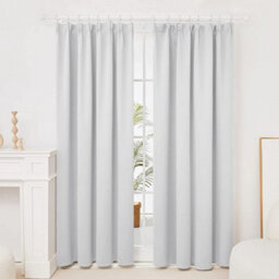 Deconovo Bedroom Curtains Pencil Pleat Curtains Blackout Curtains Eyelet Curtains For Girls Room Silver Grey W55 X L79 Inch 1 Pair - thumbnail 1