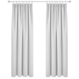 Deconovo Bedroom Curtains Pencil Pleat Curtains Blackout Curtains Eyelet Curtains For Girls Room Silver Grey W55 X L79 Inch 1 Pair - thumbnail 2