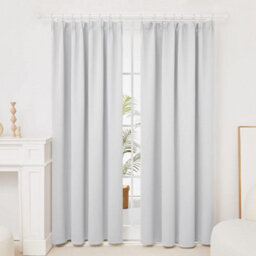 Deconovo Bedroom Curtains Pencil Pleat Curtains Blackout Curtains Eyelet Curtains For Girls Room Silver Grey W55 X L79 Inch 1 Pair - thumbnail 4