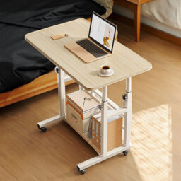 Natural Wood Portable Table Notebook Computer Foldable Laptop Storage Desk - thumbnail 3
