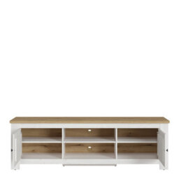 Furniture To Go Celesto 2 Door Wide Tv Unit In White And Oak - thumbnail 2