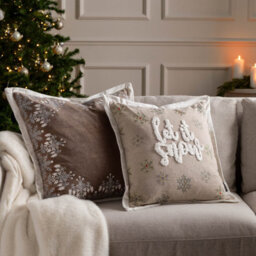 Paoletti Winter Let It Snow Embroidered Polyester Filled Cushion - thumbnail 5