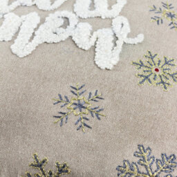 Paoletti Winter Let It Snow Embroidered Polyester Filled Cushion - thumbnail 4