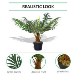 Outsunny 60Cm/2Ft Artificial Palm Tree Fake Plant In Pot Indoor Décor - thumbnail 4