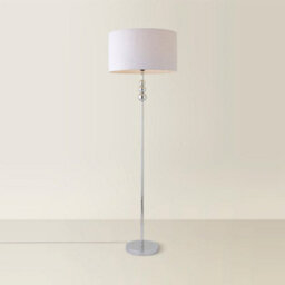 Valuelights Marissa Chrome Stacked Ball Floor Lamp With Grey Drum Shade - thumbnail 6