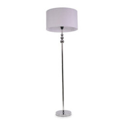Valuelights Marissa Chrome Stacked Ball Floor Lamp With Grey Drum Shade - thumbnail 2