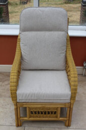 Garden Market Place Gardenmarketplace Portofino Cane Conservatory Furniture 3 Piece Suite - 2 Chairs And A Sofa- Cream Colour Fabric - thumbnail 7