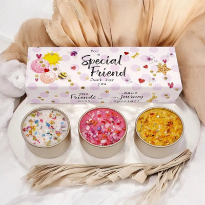 Special Friend Candles Trio Set 30Hour Burn Time Luury Gift Set Garden Plant