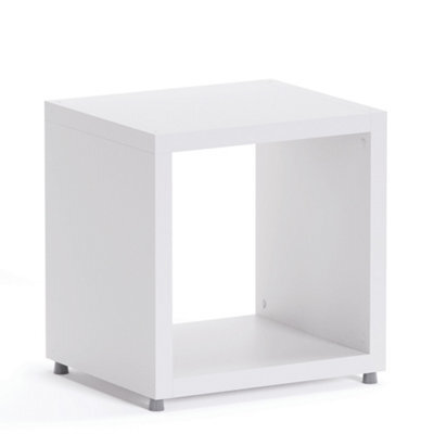 RB UK Boon Cube Shelving Unit Eco-Friendly Bookcase Freestanding Heavy Duty White, Made In Austria (H)400mm (W)380mm (D)330mm