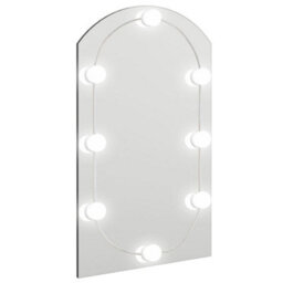 Berkfield Mirror With Led Lights 70X40 Cm Glass Arch - thumbnail 2