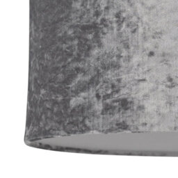 First Choice Lighting Grey Crushed Velvet 25Cm Pendant Light Shade - thumbnail 3