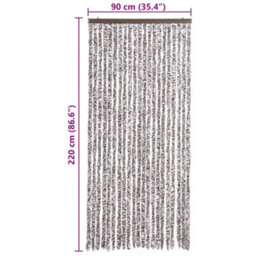 Vidaxl Insect Curtain Brown And Beige 90X220 Cm Chenille - thumbnail 7