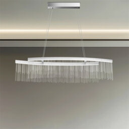 Vrygle 110Cm Long Aluminum Tassel Chain Chandelier Led Double Strip Art Ceiling Light Modern Lamp - thumbnail 6