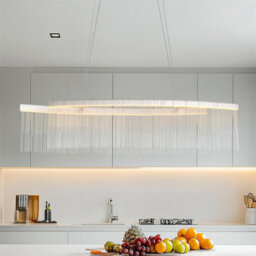 Vrygle 110Cm Long Aluminum Tassel Chain Chandelier Led Double Strip Art Ceiling Light Modern Lamp - thumbnail 5