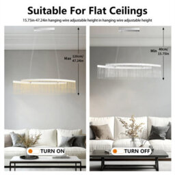 Vrygle 110Cm Long Aluminum Tassel Chain Chandelier Led Double Strip Art Ceiling Light Modern Lamp - thumbnail 9