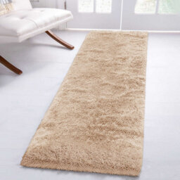 Ameha Shaggy Beige Area Rugs For Bedroom, Hallway Runner Fluffy Rug Anti-Slip - Soft Thick Pile Rug Non-Shedding, 60X220 Cm - thumbnail 5