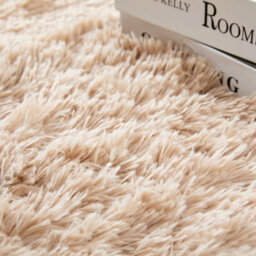 Ameha Shaggy Beige Area Rugs For Bedroom, Hallway Runner Fluffy Rug Anti-Slip - Soft Thick Pile Rug Non-Shedding, 60X220 Cm - thumbnail 8