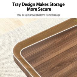 Fativo L55X W54X H45.5Cm Industrial Vintage Coffee Table Set Of 2 Nesting End Tables With Wood Grain Top & Metal Frame - thumbnail 4