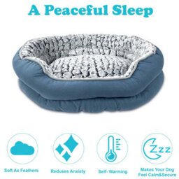 Crystals Luxury Washable Pet Bed Soft Cushion For Dogs & Cats, Warm Basket In S, M, L Sizes - thumbnail 4