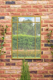 "Mirroroutlet - The Genestra - Gold Modern Contemporary Garden Wall Mirror 39"" X 27"" (100 X 70 Cm)" - thumbnail 2