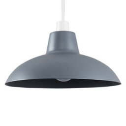 Valuelights Civic Retro Style Gloss Grey Metal Easy Fit Ceiling Light Shade (D)28.8Cm
