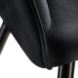 Tectake Set Of 6 Dining Chair Marilyn - With Armrests, Padded, Velvet Look, Black Steel Legs  - Black - thumbnail 9