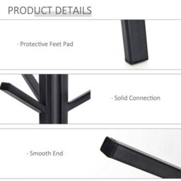 Brown  Free Standing Coat Rack Metal Shelf Holder Stand - thumbnail 2