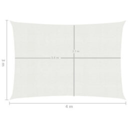 Berkfield Sunshade Sail 160 G/m2 White 3X4 M Hdpe - thumbnail 6