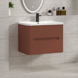 Royal Bathrooms Venice 800mm Terracotta Clay Floor Standing Bathroom Vanity Unit 2 Drawer With Ceramic Basin - 1 Tap Hole Basin - thumbnail 5